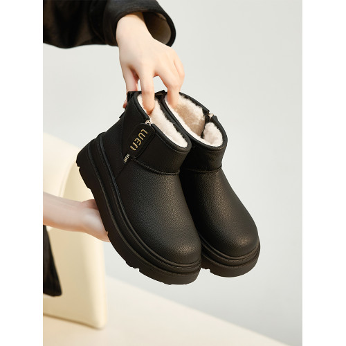 白色雪地靴女2025冬季新款加絨加厚東北防滑短靴厚底增高麵包棉鞋