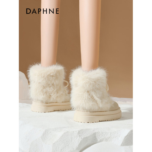 達芙妮雪地靴女款2025新款冬季加絨防滑棉鞋厚底增高東北毛毛短靴 達芙妮雪地靴女款2025新款冬季加絨防滑棉鞋厚底增高東北毛毛短靴