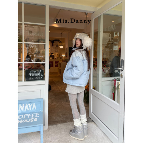 Misdanny~防水防滑雪地靴女2025冬軟底銀色月亮短靴加絨加厚棉鞋