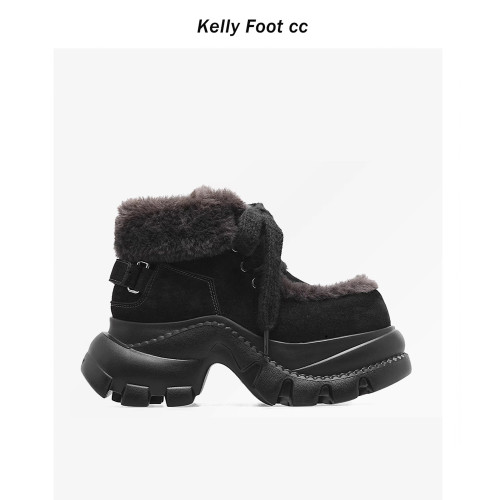 雪地靴女冬季厚底新款增高加絨毛毛棉鞋子防滑防水保暖短筒馬丁靴