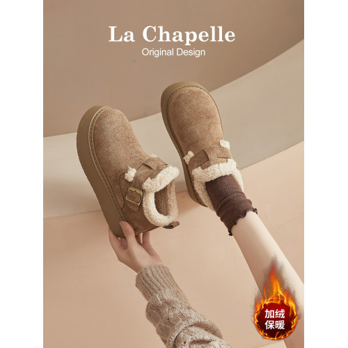 拉夏貝爾厚底雪地靴女2025新款冬季加絨加厚保暖勃肯短靴毛毛棉鞋 拉夏貝爾厚底雪地靴女2025新款冬季加絨加厚保暖勃肯短靴毛毛棉鞋