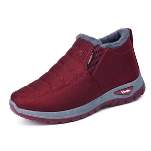 老北京布鞋女冬季新款加厚加絨保暖棉鞋防水防滑中老年人雪地靴男