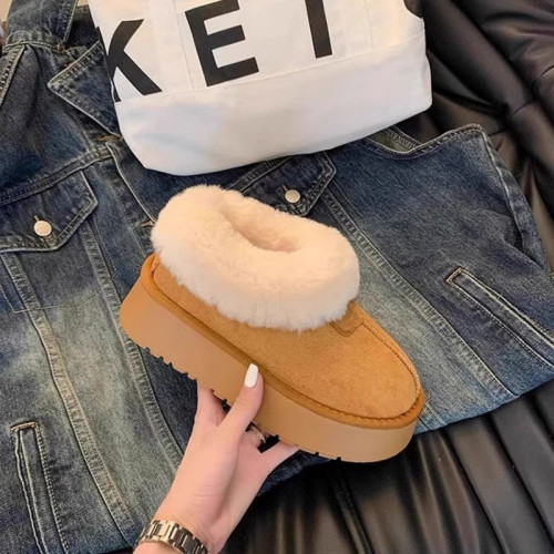 厚底皮毛一體雪地靴女白色麵包鞋2026新款冬季加絨保暖毛毛大棉鞋