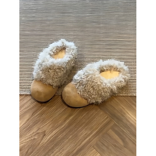 增高5cm毛毛勃肯鞋女冬季加絨保暖內增高包頭拖鞋圓頭一腳蹬棉鞋