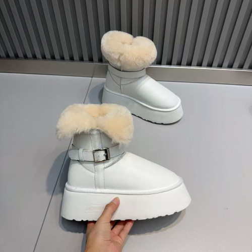 厚底增高雪地靴女加絨加厚2025冬季韓版新款兩穿棉鞋機車款雪地靴