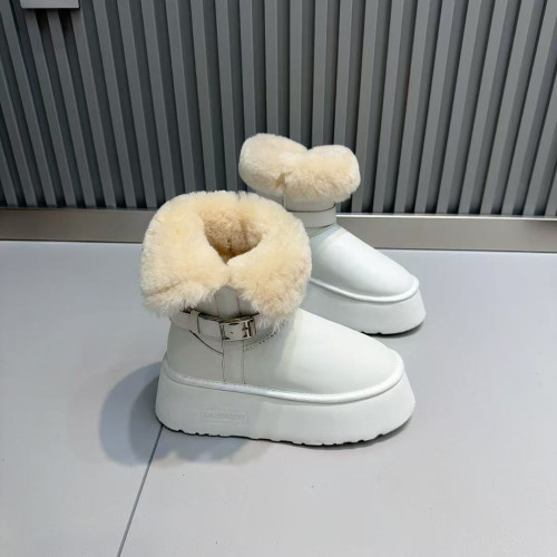 厚底增高雪地靴女加絨加厚2025冬季韓版新款兩穿棉鞋機車款雪地靴