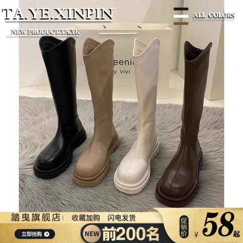 不過膝長靴女2025新款秋冬季增高厚底馬丁靴子女長筒靴高筒騎士靴 不過膝長靴女2025新款秋冬季增高厚底馬丁靴子女長筒靴高筒騎士靴