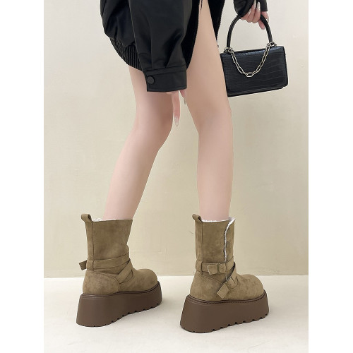 美拉德兩穿馬丁靴子女2026年秋冬季新款小個子厚底短靴雪地靴棉鞋 美拉德兩穿馬丁靴子女2026年秋冬季新款小個子厚底短靴雪地靴棉鞋