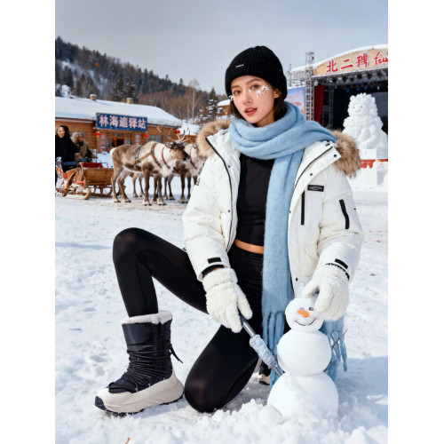 東北時尚大棉鞋女高筒加絨防寒保暖靴防水防滑雪地靴冬季旅遊雪鄕