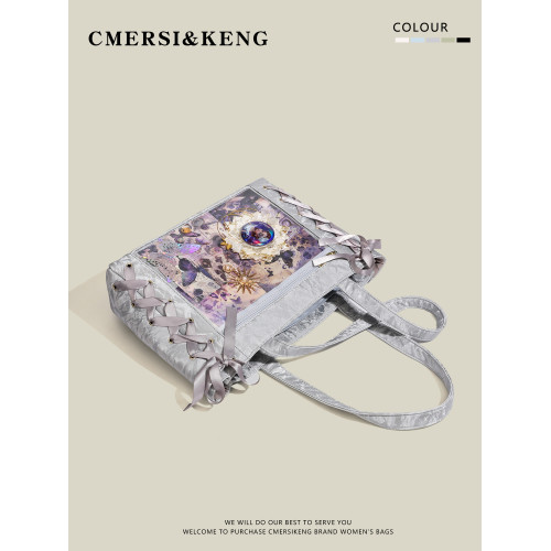 CMERSI&KENG原創動漫二次元少女絲帶痛包大食量單肩托特包大容量 CMERSI&KENG原創動漫二次元少女絲帶痛包大食量單肩托特包大容量