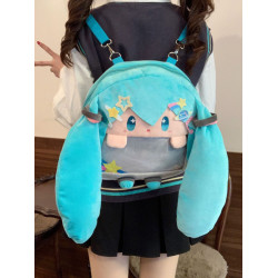 可愛fufu演唱會痛包大容量卡通包毛絨大嘴雙肩包單肩斜背後後背包書包