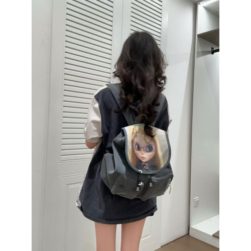 韓國新款coyseio聯名blythe雙肩包可愛卡通娃娃大容量繙蓋釦書包 韓國新款coyseio聯名blythe雙肩包可愛卡通娃娃大容量繙蓋釦書包