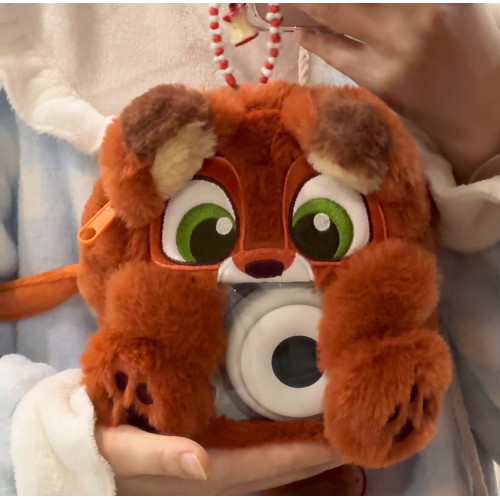 瘋狂動物城同款狐狸斜背毛絨痛包拍立得相機包尼克卡通學生收納包