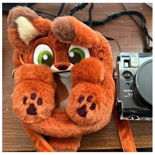 瘋狂動物城同款狐狸斜背毛絨痛包拍立得相機包尼克卡通學生收納包