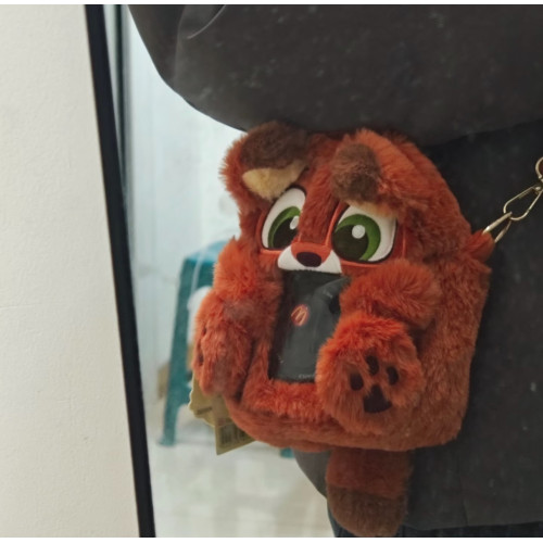 瘋狂動物城同款狐狸斜背毛絨痛包拍立得相機包尼克卡通學生收納包