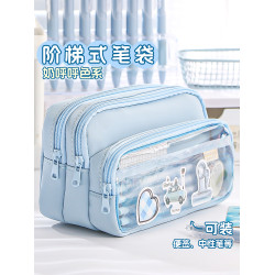 筆袋2026新款大容量高顔值初中生小學生透明痛包袋吧唧二次元筆盒