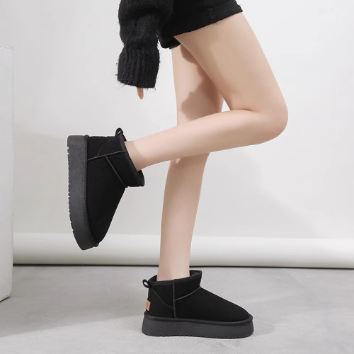 厚底雪地靴女2025新款冬季短簡防水防滑加絨加厚保暖東北麵包棉鞋