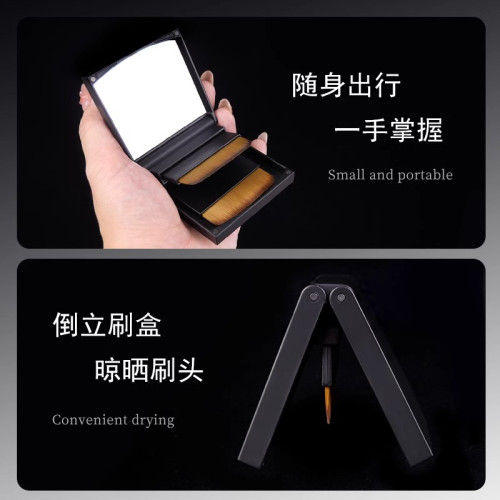 10秒上妝可攜式小胖丁魔方一字型粉底刷專用扁平頭無痕不吃化妝液刷