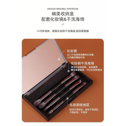露薇雅小麻雀雙頭眼影刷套盒4隻裝可攜式款眼影刷可攜式套刷帶鏡子
