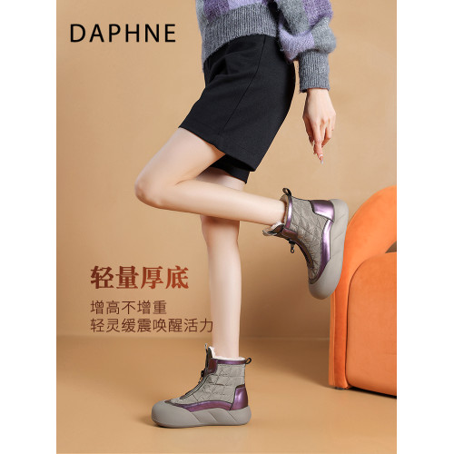 達芙妮雪地靴女款2026新款冬季加絨棉鞋女鞋厚底爆款防水防滑靴子