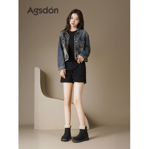 奧古獅登厚底雪地靴女2025新款秋冬季增高防滑毛絨保暖棉鞋短靴爆