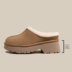 趙露思同款雪地靴人魚拖厚底包頭半拖增高棉鞋外穿棉拖保暖加厚女