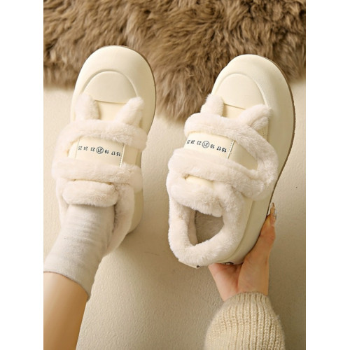 品牌真皮麵包鞋厚底雪地靴女2025年冬季新款加絨棉鞋魔術貼毛毛鞋