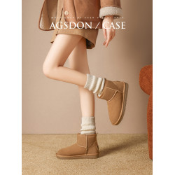 厚底雪地靴女2025新款冬季加絨加厚防滑保暖麵包東北大碼勃肯棉鞋