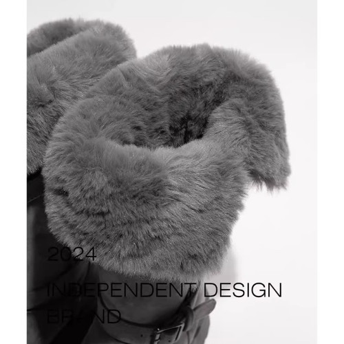 高筒灰色雪地靴女2026冬季新款厚底加絨加厚中長筒雪地棉靴子棉鞋