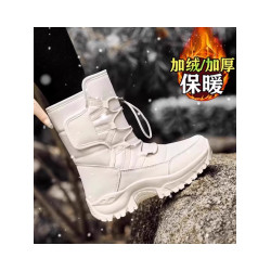 白色雪地靴女款冬季超厚戶外保暖防寒大棉鞋高幫東北加絨厚底棉靴