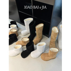 冬季新款醜萌大頭加絨加厚棉靴女時尚厚底外穿寬筒顯瘦保暖雪地靴