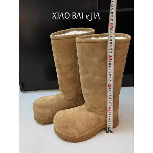 冬季新款醜萌大頭加絨加厚棉靴女時尚厚底外穿寬筒顯瘦保暖雪地靴