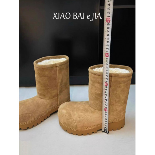 冬季新款醜萌大頭加絨加厚棉靴女時尚厚底外穿寬筒顯瘦保暖雪地靴