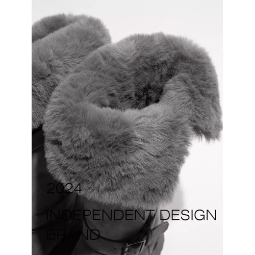 萬達品牌撤櫃真皮厚底毛毛加絨加厚雪地靴女2025新款中長筒棉靴女