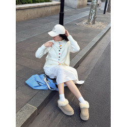 河南桑坡村2025秋冬新款雪地靴女款松糕厚底塔茨勒加絨增高毛毛鞋