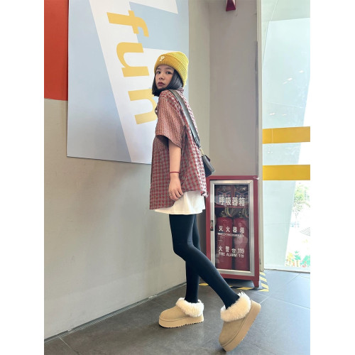 河南桑坡村2025秋冬新款雪地靴女款松糕厚底塔茨勒加絨增高毛毛鞋