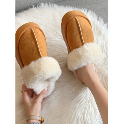 雪地靴半拖2025秋季新款厚底防滑毛毛鞋女外穿加絨加厚保暖棉鞋女