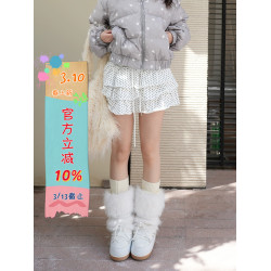 暮四 秋冬白色厚底雪地靴長毛加絨保暖防水東北小衆毛毛棉鞋短靴