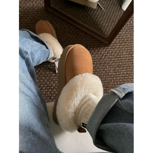 河南桑坡村2025冬季新款雪地靴女款厚底塔茨勒加絨加厚增高毛毛鞋