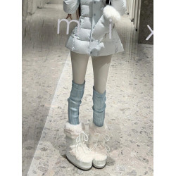 花小姐內增高6CM月亮雪地靴女2025新款冬季毛毛靴防滑保暖滑雪鞋