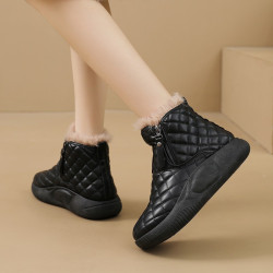 冬季新款雪地靴時尚休閒鞋潮流加絨加厚高幫棉鞋厚底保暖舒適棉靴