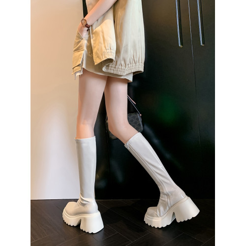 白色短靴彈力長靴子女小個子漆皮厚底高筒靴防水台過膝長筒騎士靴 白色短靴彈力長靴子女小個子漆皮厚底高筒靴防水台過膝長筒騎士靴