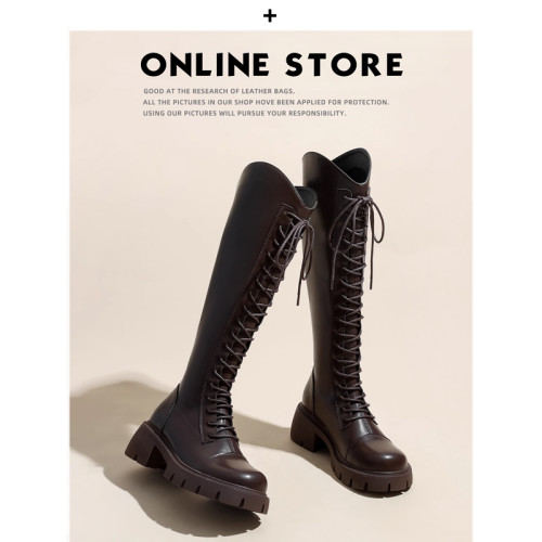 馬丁靴女長筒靴2026新款秋季靴子不過膝高筒騎士靴小個子顯高長靴