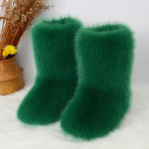 毛毛靴子歐美風新款冬季女可愛辣妹中筒靴毛絨厚底毛茸茸雪地靴