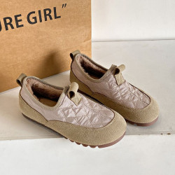 雪地靴女2024新款冬季加絨保暖一腳蹬短靴軟底防滑防水媽媽棉鞋子