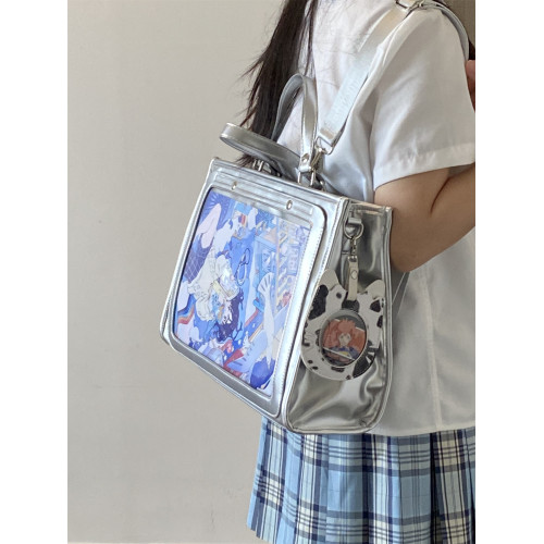 錢一波痛包|銀色大食量A4痛層大容量斜後後背包通勤上課實用雙肩吧唧 錢一波痛包|銀色大食量A4痛層大容量斜後後背包通勤上課實用雙肩吧唧