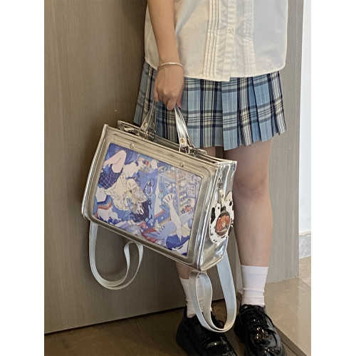 錢一波痛包|銀色大食量A4痛層大容量斜後後背包通勤上課實用雙肩吧唧 錢一波痛包|銀色大食量A4痛層大容量斜後後背包通勤上課實用雙肩吧唧