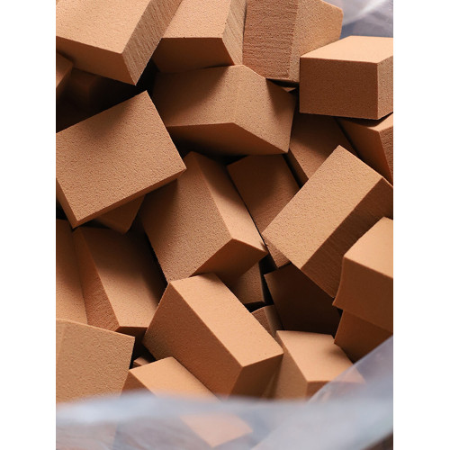 Precia巧克力方塊起司乳膠專業拋光磨皮美妝菱形粉撲平面海綿乾用