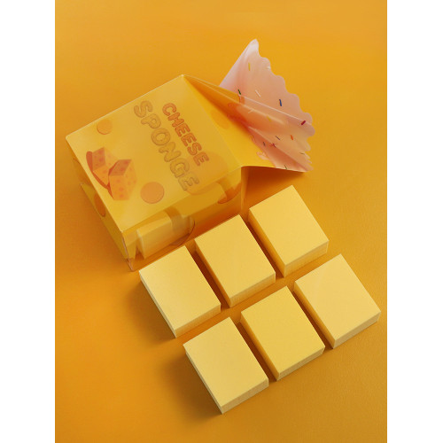 Precia巧克力方塊起司乳膠專業拋光磨皮美妝菱形粉撲平面海綿乾用