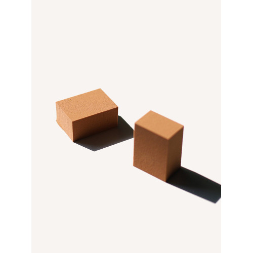 Precia巧克力方塊起司乳膠專業拋光磨皮美妝菱形粉撲平面海綿乾用